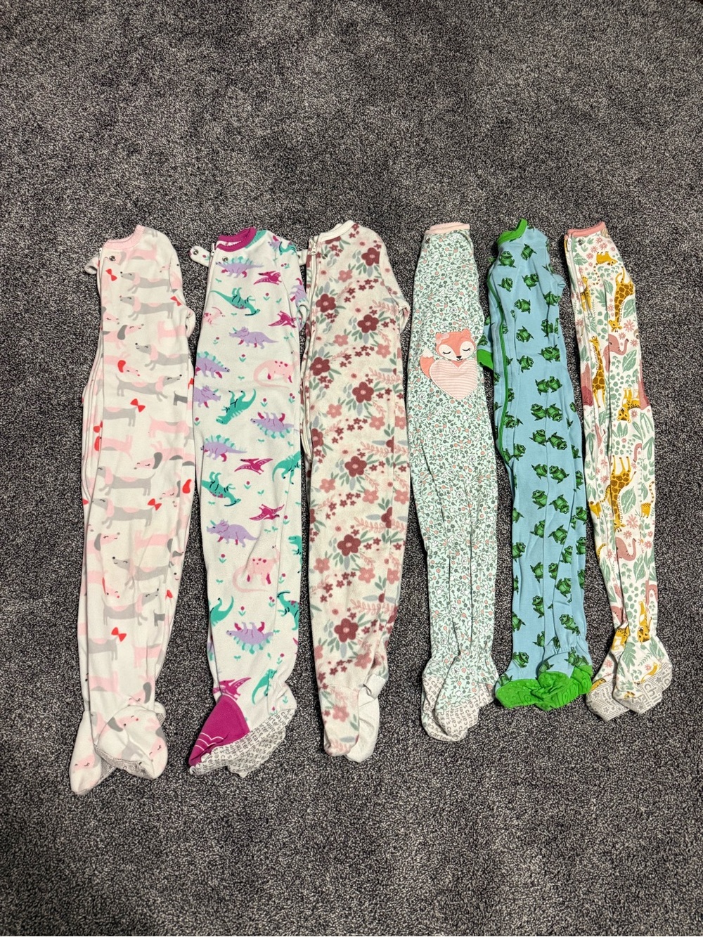 2t toddler girls footie pajamas pjs fleece